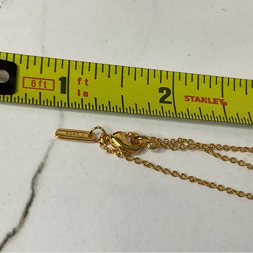🌟🌟 14K Gold Plated Droplet Bar Diamond Necklace